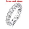 Smyoue 2-5mm Full Moissanite Ring for Women Sparkling Wedding Eternity Bands 100% S925 Silver Jewelry Classic Ring