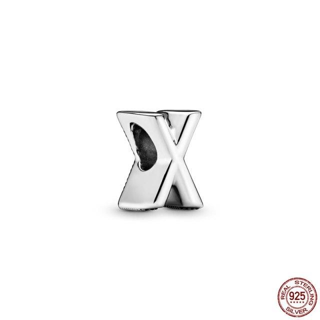 100% натуральная подвеска из стерлингового серебра 925 пробы, памятная буква серии A-Z, бисер, оригинальный браслет-подвеска Panjia, ювелирные изделия