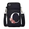 Letter Printing, Black Oblique Span Bag, Mobile Phone Bag, Light To Carry, Vertical Length And Width, Change Bag.