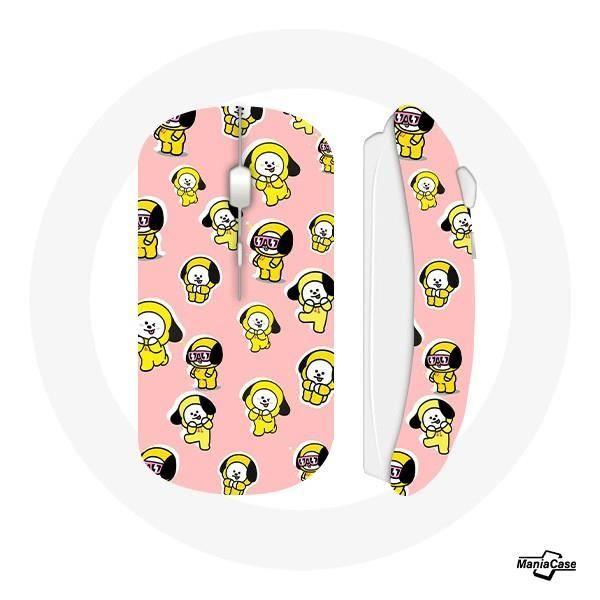 Souris Sans Fil - MANIACASE - BTS Bangtan BT21 Chimmy - Rose - Compatible Mac et PC - USB wifi