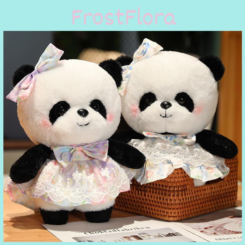 Cute Lolita Sweet Dress Panda Plush Toys Cartoon Girls Birthday Dolls Gifts