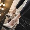 High Heels 9cm High Heels Slim Heels Women's Style New French Cross Strap Large Women's Shoes