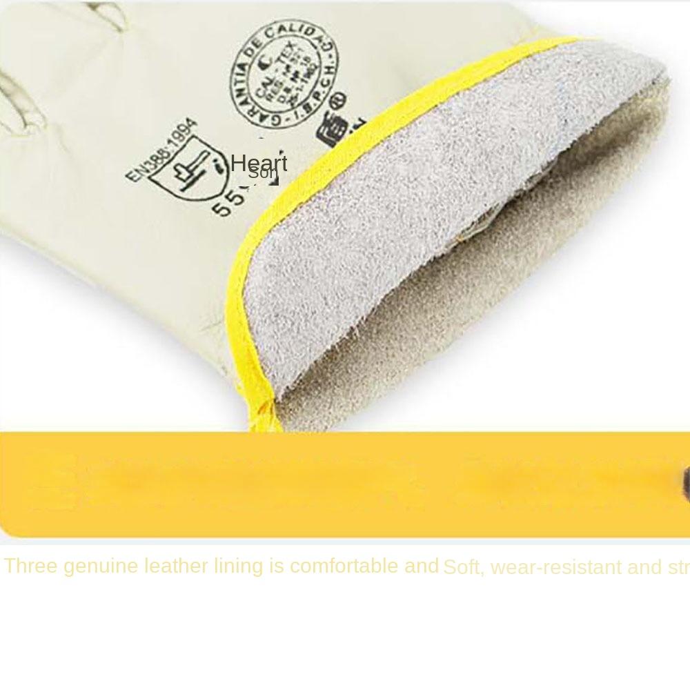 Жаростойкие сварочные перчатки кожаные защитные варежки прочные рабочие безопасные перчатки рабочее место