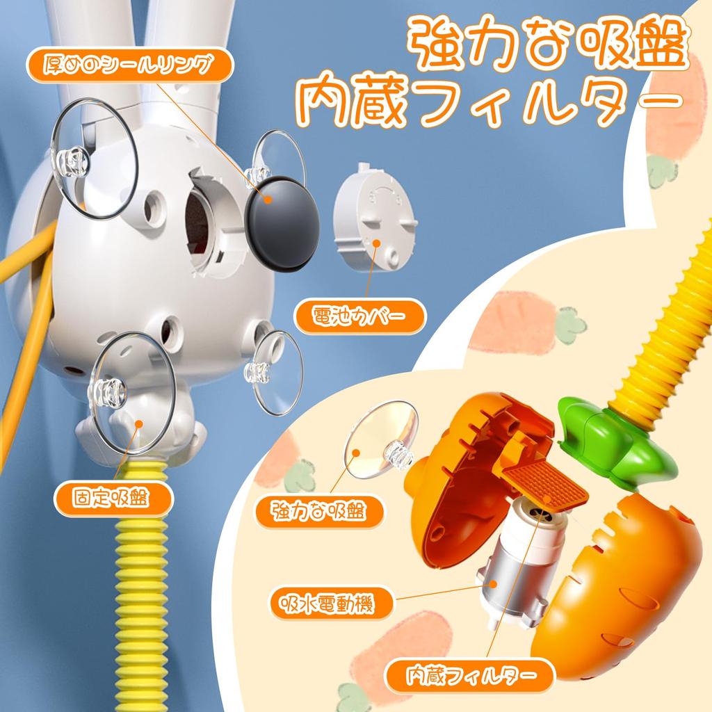 HOLYFUN Bath Water Play Душевая насадка Кролик Плавающая ванна Животное Сильная присоска Циркулирующий фонтан Сильная водный развивающая игрушка для ребенка на день рождения