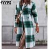 Women's Fashion Casual Plaid Print  Autumn Winter Long Sleeve POLO Neck Jackets & Coats