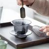 Стеклянный гайвань с чеканкой и золотым ободком - 3-предметный набор для чайной церемонии Кунг-фу