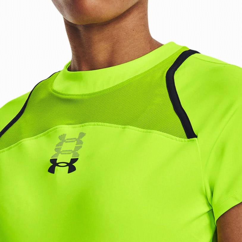 (WMNS) Under Armour Run Anywhere Crop T-shirt 'Neon Yellow' Women's 1376816-369