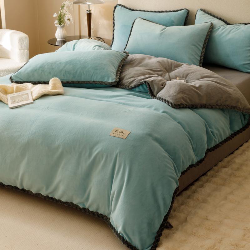 Зимнее молочное бархатное одеяло Пододеяльник Постельное белье Утолщенное покрывало на кровать Покрывало на двуспальную кровать Королевский размер Покрывало для одеяла Постельное белье