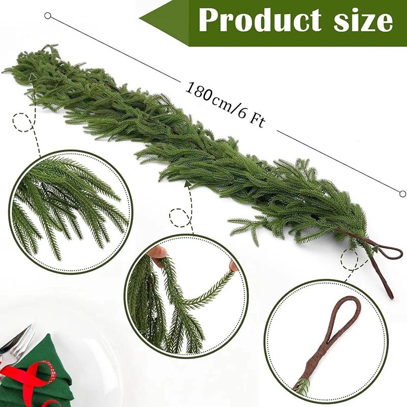 1.5/1.8/2.7 Meter Christmas Pine Tree Decoration Emulate Norfolk Tree Leaves Staircase Fireplace Decoration Christmas Decoration