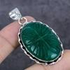 Emerald(Simulated) Gemstone Handmade 925 Sterling Silver Jewelry Pendant 2.21" F3n42