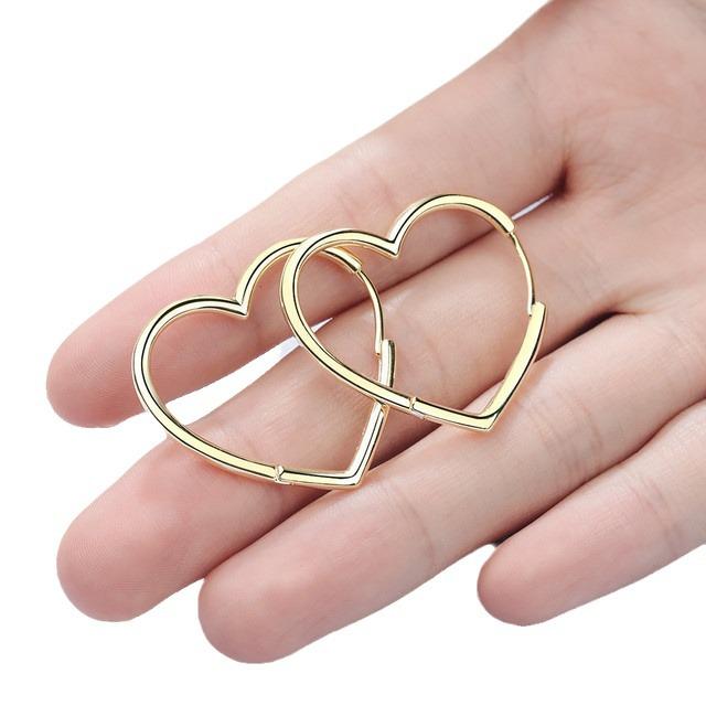 Элегантные женские серьги в корейском стиле с пряжкой в виде сердца - Простые и модные каффы