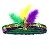Carnival Sequined Feather Headdress Sequined Hat Carnival Party Ornament