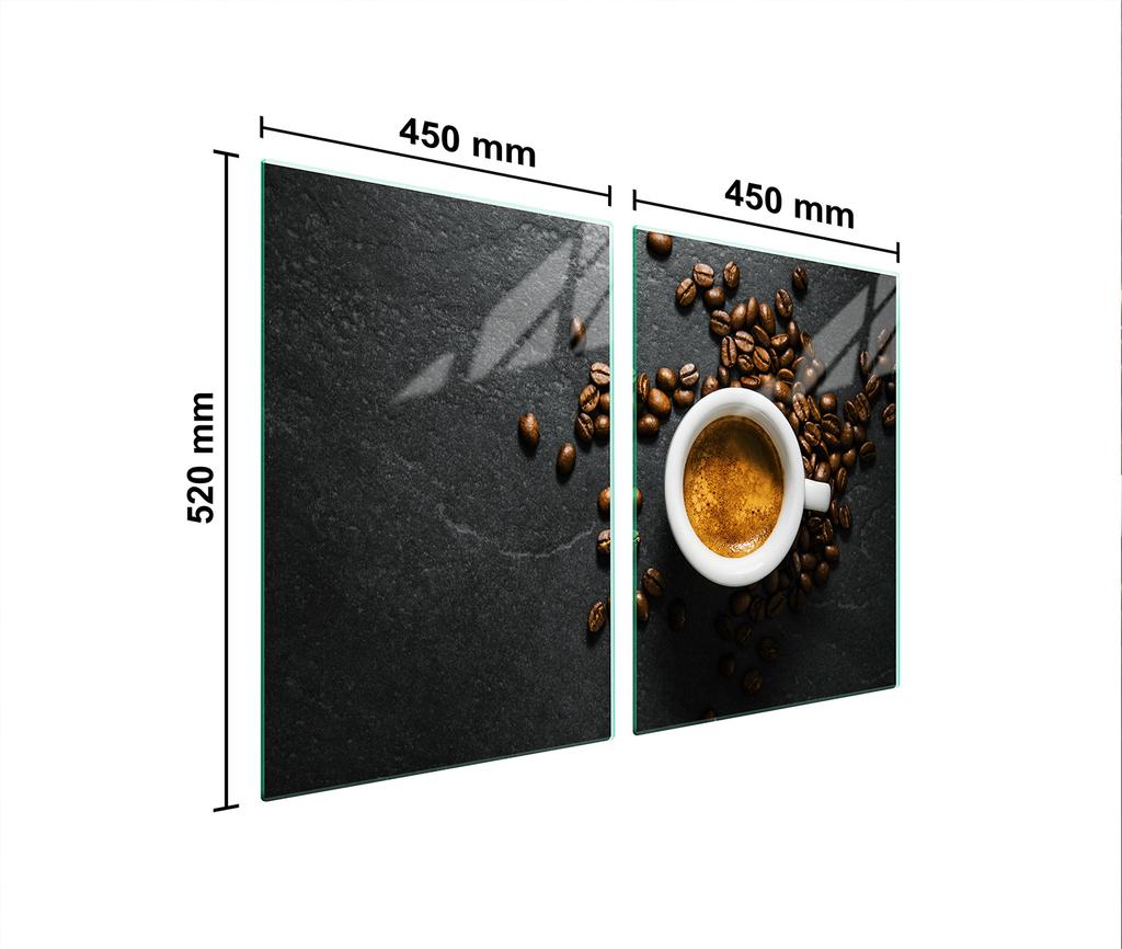 Glass protective plate for the stove 2x45x52 Coffee