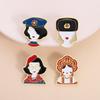 2Pcs Cartoon Girls Character Costume Images Enamel Pins Custom Ethnic Style Figure Souvenir Brooches Lapel Badge Jewelry
