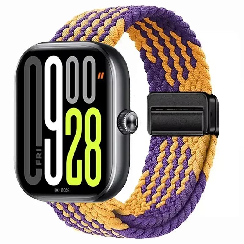 Магнитная петля для Xiaomi Redmi Watch 4 5 Ремешок Регулируемый Плетеный Спортивный Нейлоновый Сменный браслет для Miband 8 pro/9 pro ремешок