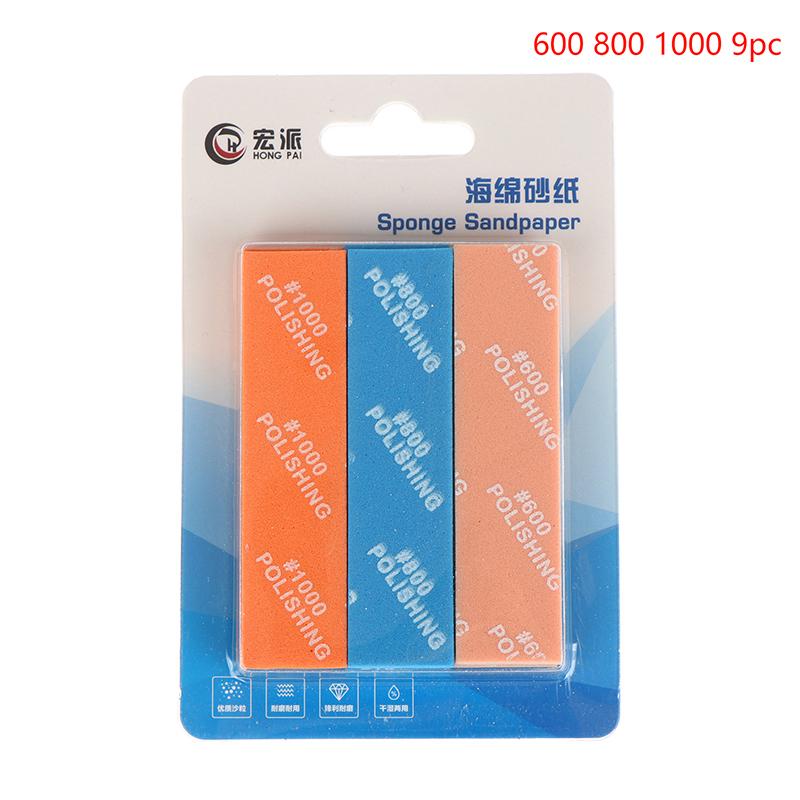 9 шт. Полужесткие шлифовальные палочки MS-E400-2000 для инструментов моделирования, пластиковый полировальный стержень для моделей, хобби, DIY, поделки