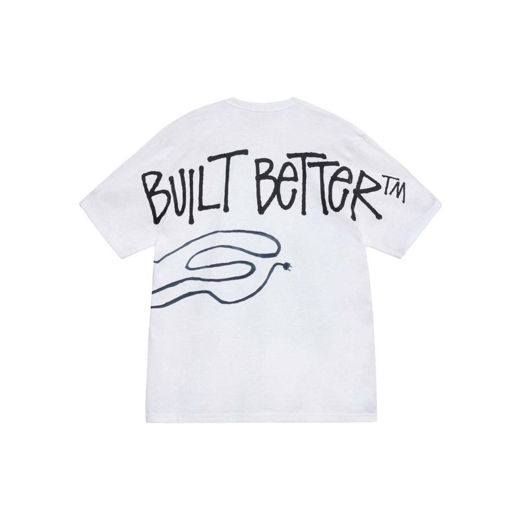 Stussy X Лучший Магазин Подарков Построен Лучше Футболка Двусторонний Граффити Принт Круглый Вырез Короткий Рукав Футболка Унисекс Топы Белый 3903831