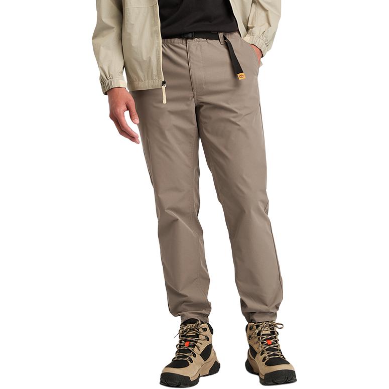 Timberland Легкие универсальные водонепроницаемые ветрозащитные однотонные повседневные брюки с эластичной резинкой на талии средней посадки с манжетами для мужчин цвета шоколада A6Y7P-BK0