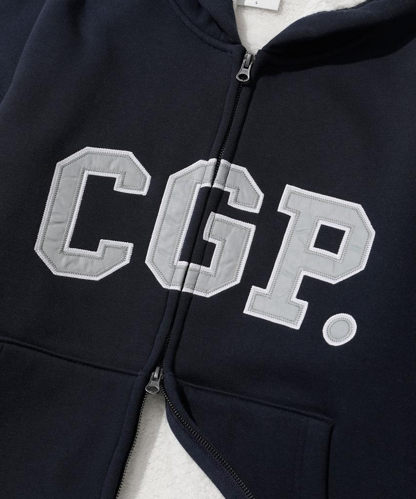 Толстовка на молнии с логотипом CGP Arch и подкладкой из боа_Темно-синий