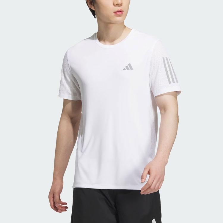 Adidas T Shirts Men's White Crew Neck Moderate Straight Fit JF1472