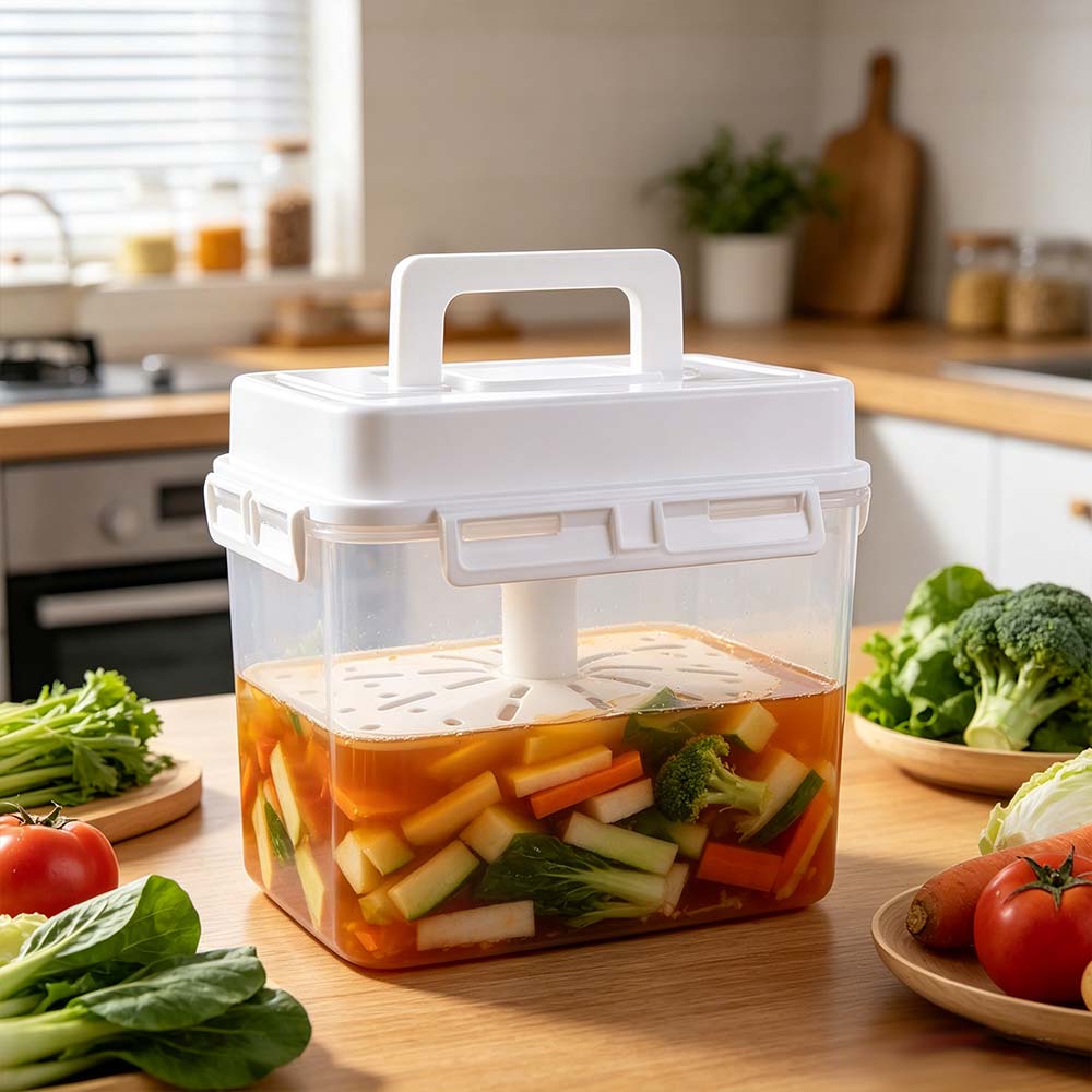 5 L Kimchi Press Container Rectangle Fresh Keeping Box Portable Ferment Storage Container  Travel