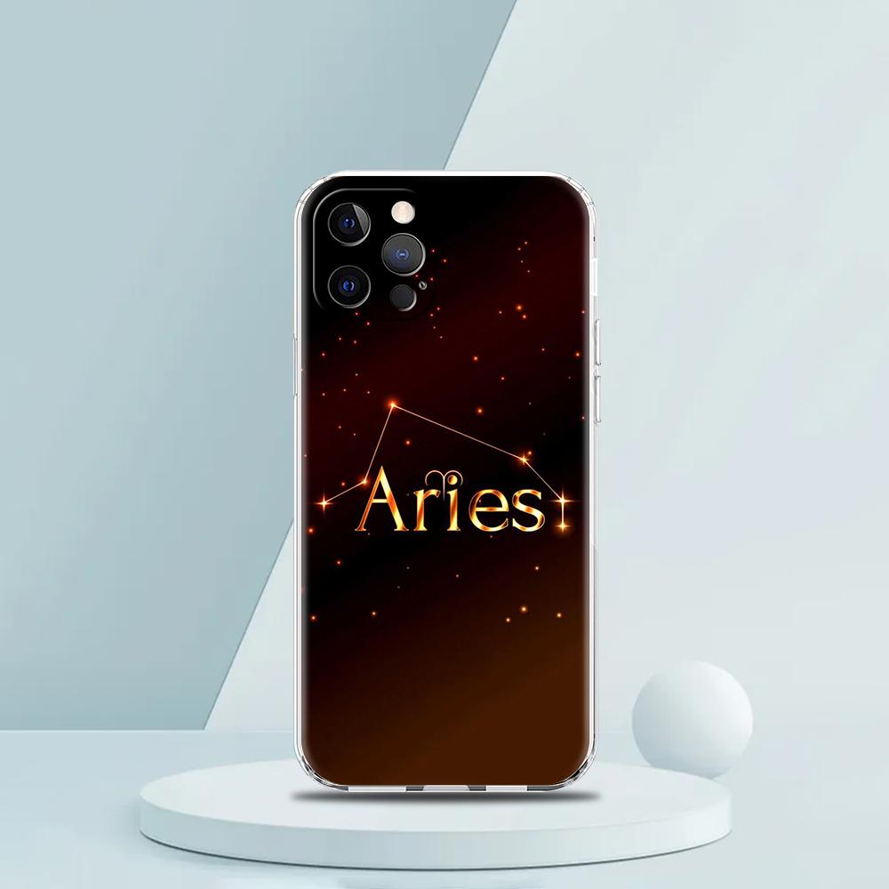 Созвездие Дева Овен Мягкий прозрачный чехол для телефона для iPhone 16 15 14 13 12 11 Pro Max XR 8 7 Plus XS Max Ударопрочный корпус
