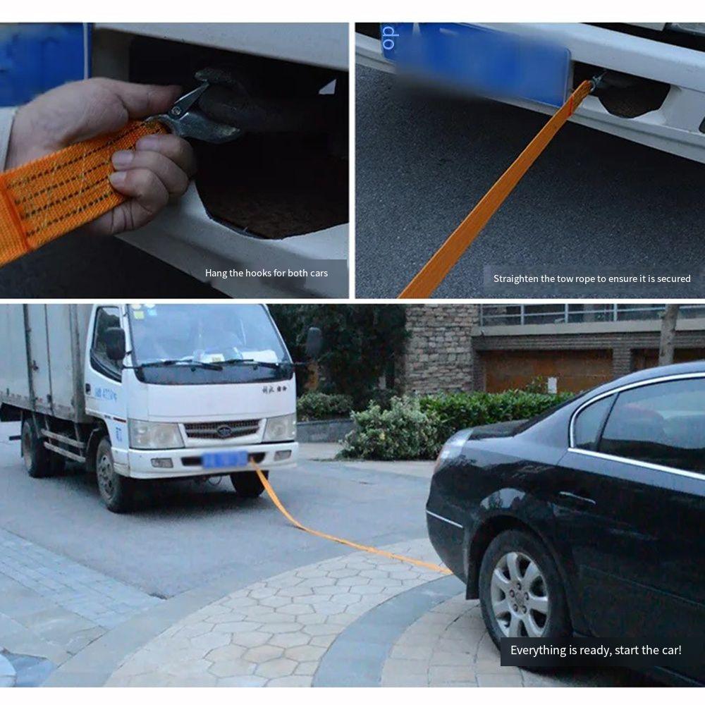 Heavy Duty Trailer Rope 3M 4M Emergency Steel Cable Towing Strap Rescue Tool Car Rescue Tool  Road