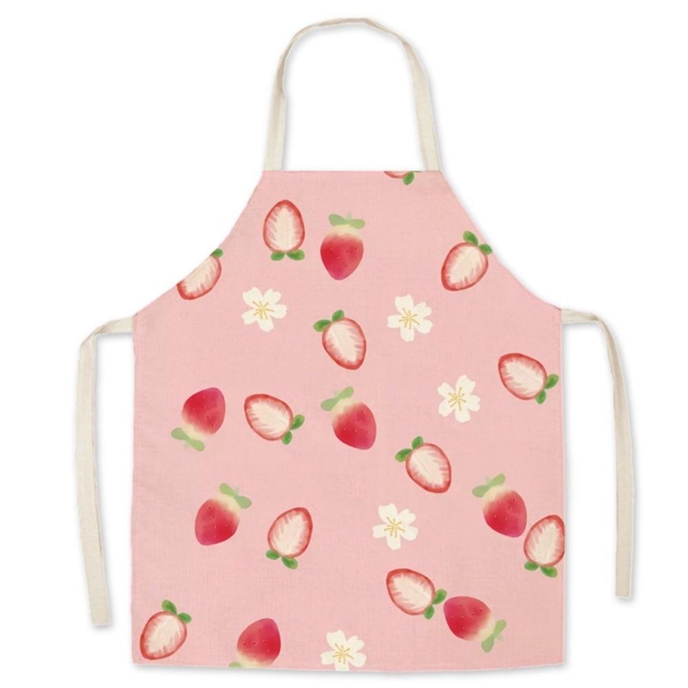 Strawberry Peach Children Apron Fruit Pattern Household Apron New Halter Neck Apron Home Use