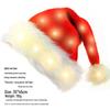 Adult All-Glow Christmas Hat with Lights - Plush Trim Holiday Party Decoration