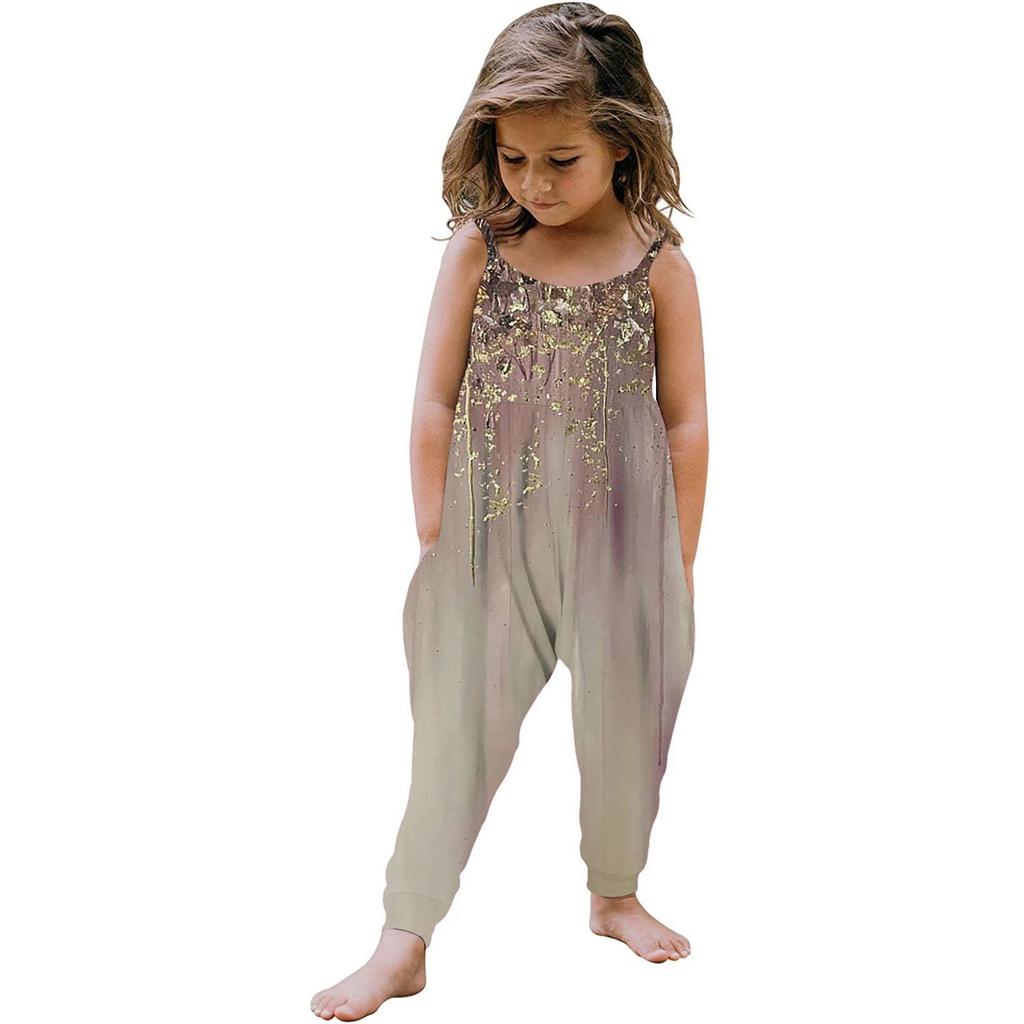 Летний комбинезон без рукавов для маленьких девочек, комбинезон, одежда