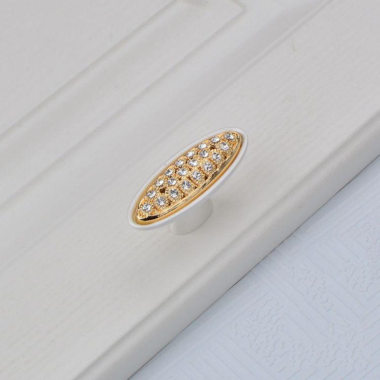European-style Luxury Wardrobe Door Cabinet Handle Cabinet Drawer Set with Diamond Crystal Single Hole Handle