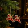 Holiday Party Hanging Ornaments 2Pcs 2D Goat Ornaments, Acrylic Winged Pendants, Year of Birthday Favors The Auspicious Decorations for Tree, Mantel,