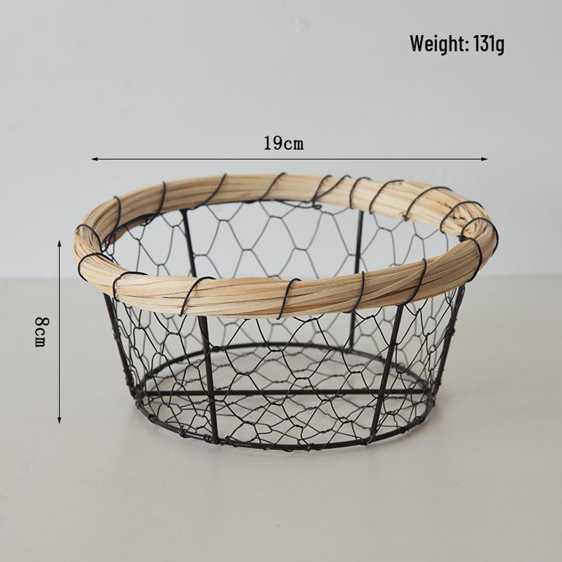 Wrought Iron Storage Basket for Bread, Pastries, Snacks, Fruits, Vegetables, and Eggs.