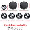 Universal Base Black White Badge Set for BMW 7Pcs 68mm 56mm 82mm 74mm  Hood Trunk Wheel Steering Logo 7Pcs 2-Pin 3-Pin Clips Kit GX9