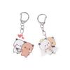 Cute Bubu Dudu Keychains Acrylic Cartoon Bear Keyring For Accessories Bag Pendant Key Chain Jewelry Fans Couple Love Gifts