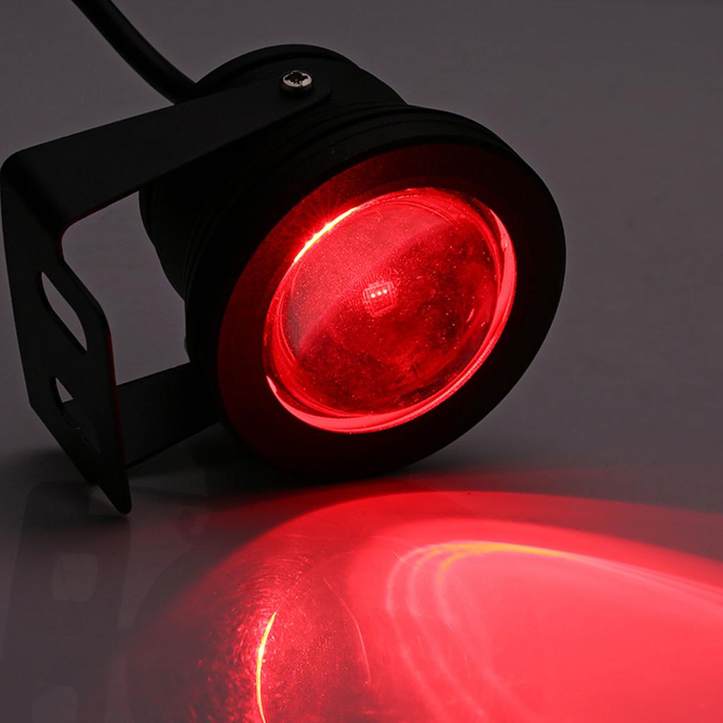 Marine Boat Yacht 10W 12V RGB LED Spot Light Rainproof Lamp with Remote Control Black
