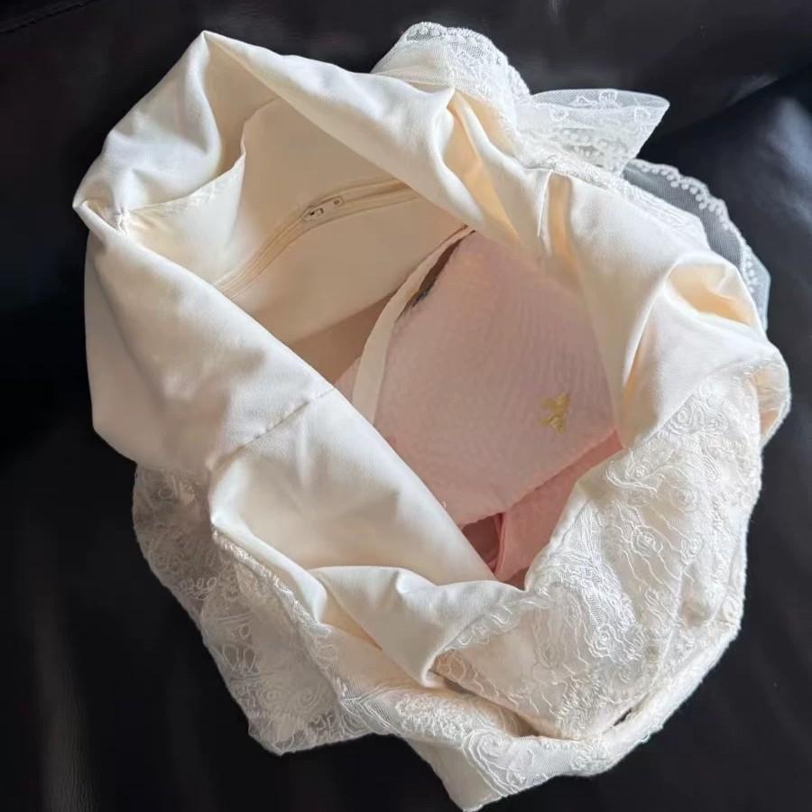 Small Fresh Lace Flower Canvas Bag Women's New Large Capacity Shoulder Tote