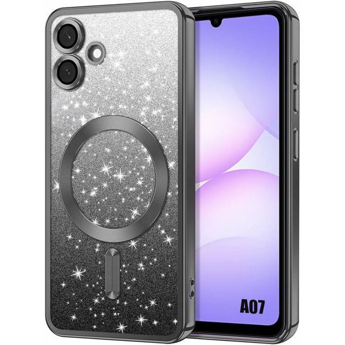Coque de Protection - BOOLING - pour Samsung Galaxy A07 - avec Cercle Magnétique et Film Caméra - Noir