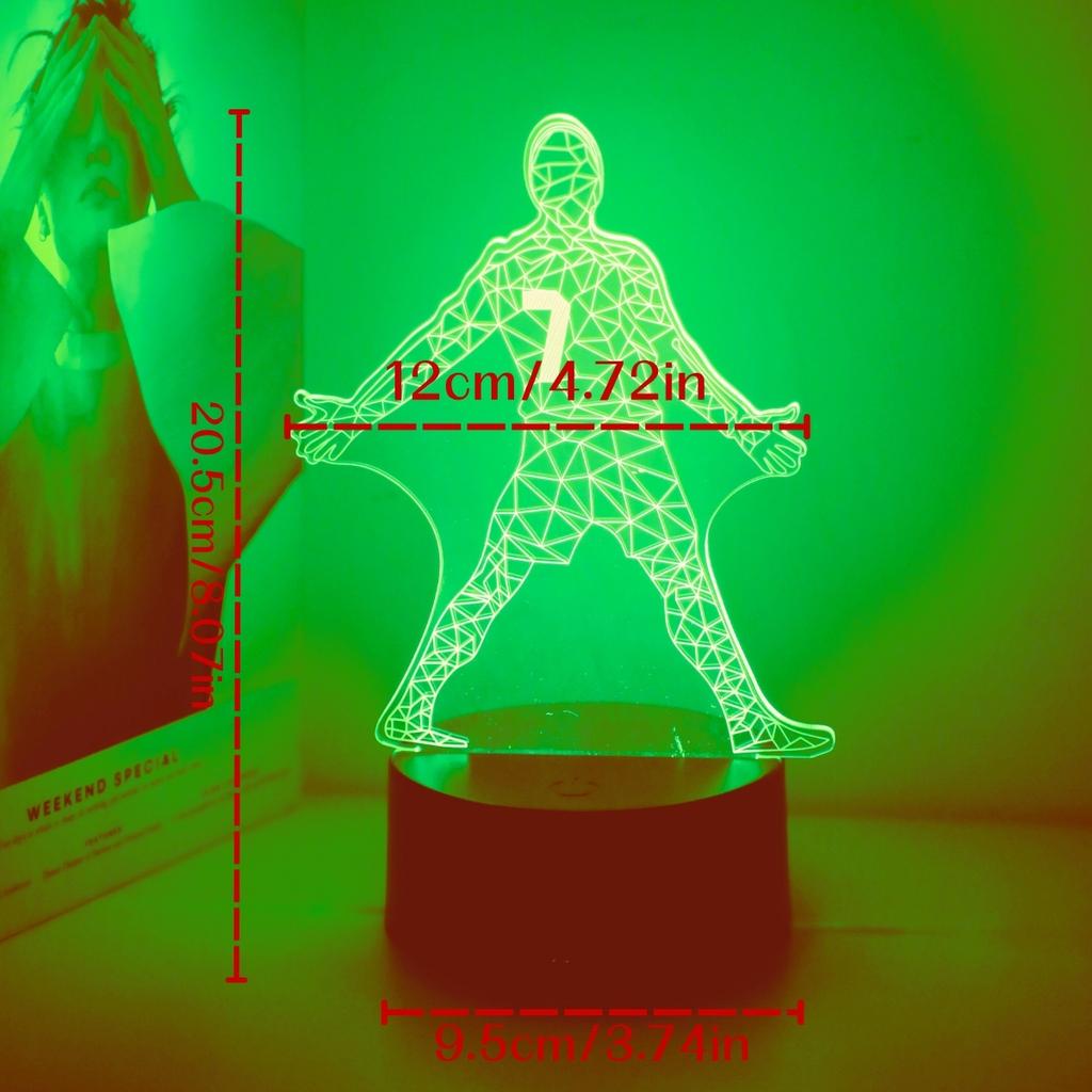 Футболист 3D ночник, сенсорное управление семью цветами, питание от USB, идеальный выбор для подарка