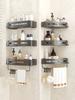 Bathroom Shelf No Drilling With Hooks Shower Corner Storage Rack Organizer Shampoo Holder Wall Mounted Towel Shelves No Drill