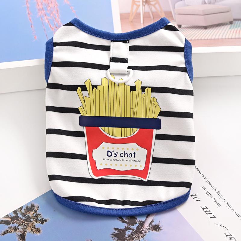 Pet Cat Small Puppy Dog Clothes Spring Autumn Summer Leash French Fries Vest