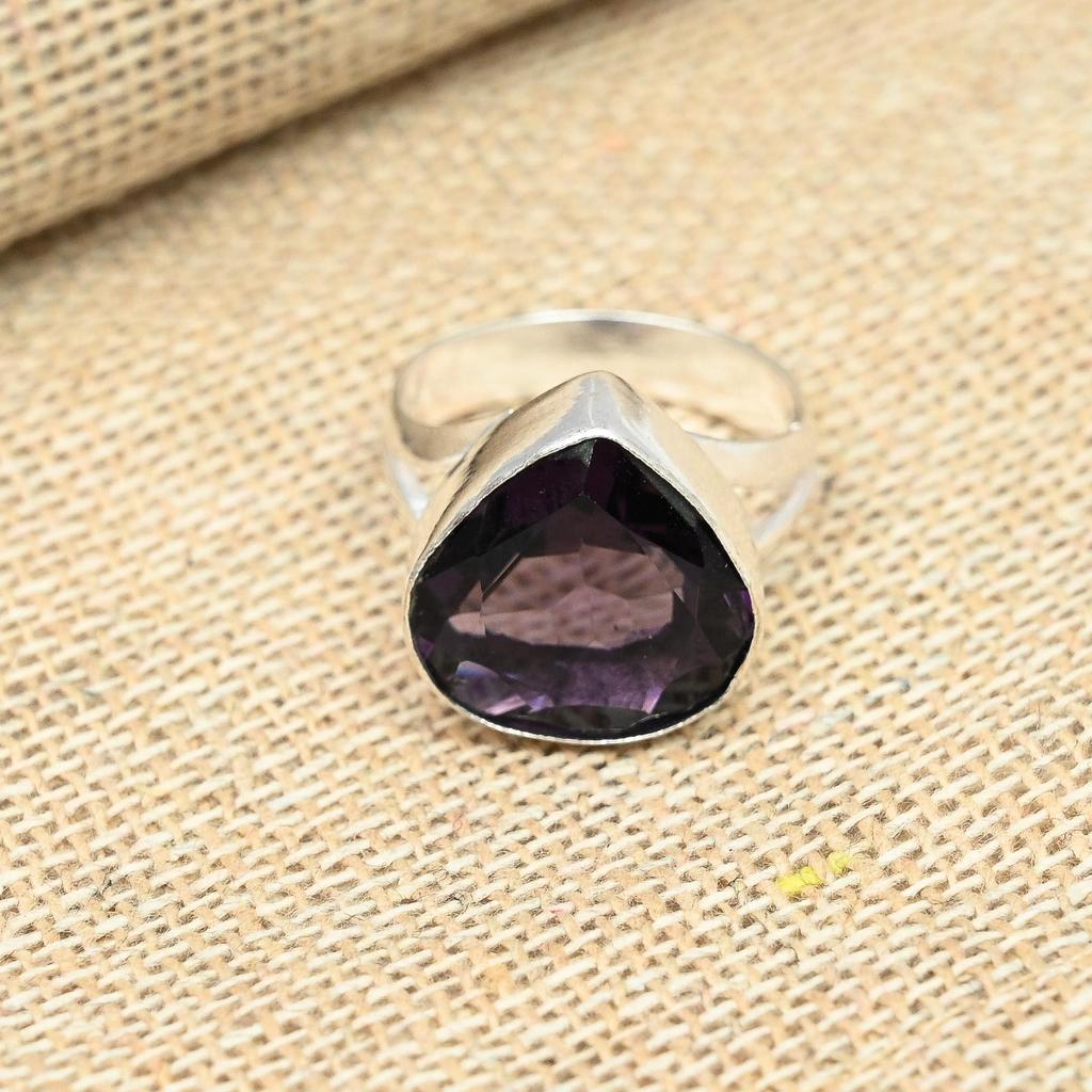 925 Sterling Silver Ring Amethyst Gemstone Women Handmade Jewelry Dainty Ring