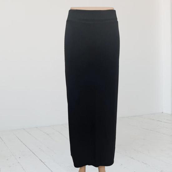 Женская юбка-миди с высокой талией, однотонная, облегающая, с разрезом по бокам, офисная женская юбка, рабочая одежда