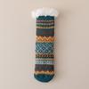 Patchwork Thicken Velvet Socks Mid Tube Sleeping Socks National Style Winter Floor Socks  Women Men