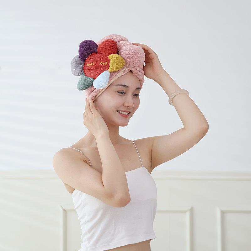 Женская шапочка для сухих волос, утолщенное впитывающее коралловое бархатное полотенце, быстросохнущий тюрбан