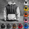 Men's Color Blocked Hooded Sweatshirt With Pockets Casual And Comfortable