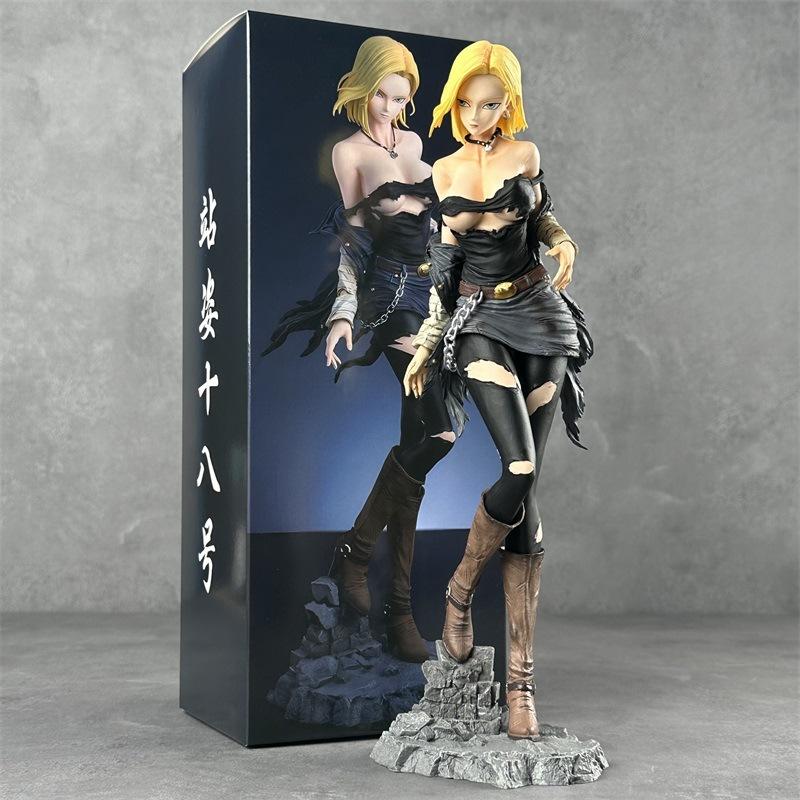 30cm Android 18 Action Figure Anime Gk Collectible Model Toys PVC Ornaments Glamour Glitter Lazuli Figurine Statue