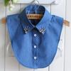 Versatile Fake Collar Women'S Shirt Collar Versatile Beaded Denim Fake Collar Shirt Collar