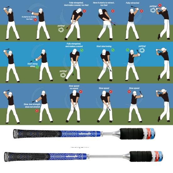 Golf Swing Trainer Stick Adjustable 3 Weight Indoor Golf Swing Practice Tool Rhythm Training Aid Equipment Beginner Golfer Accessories