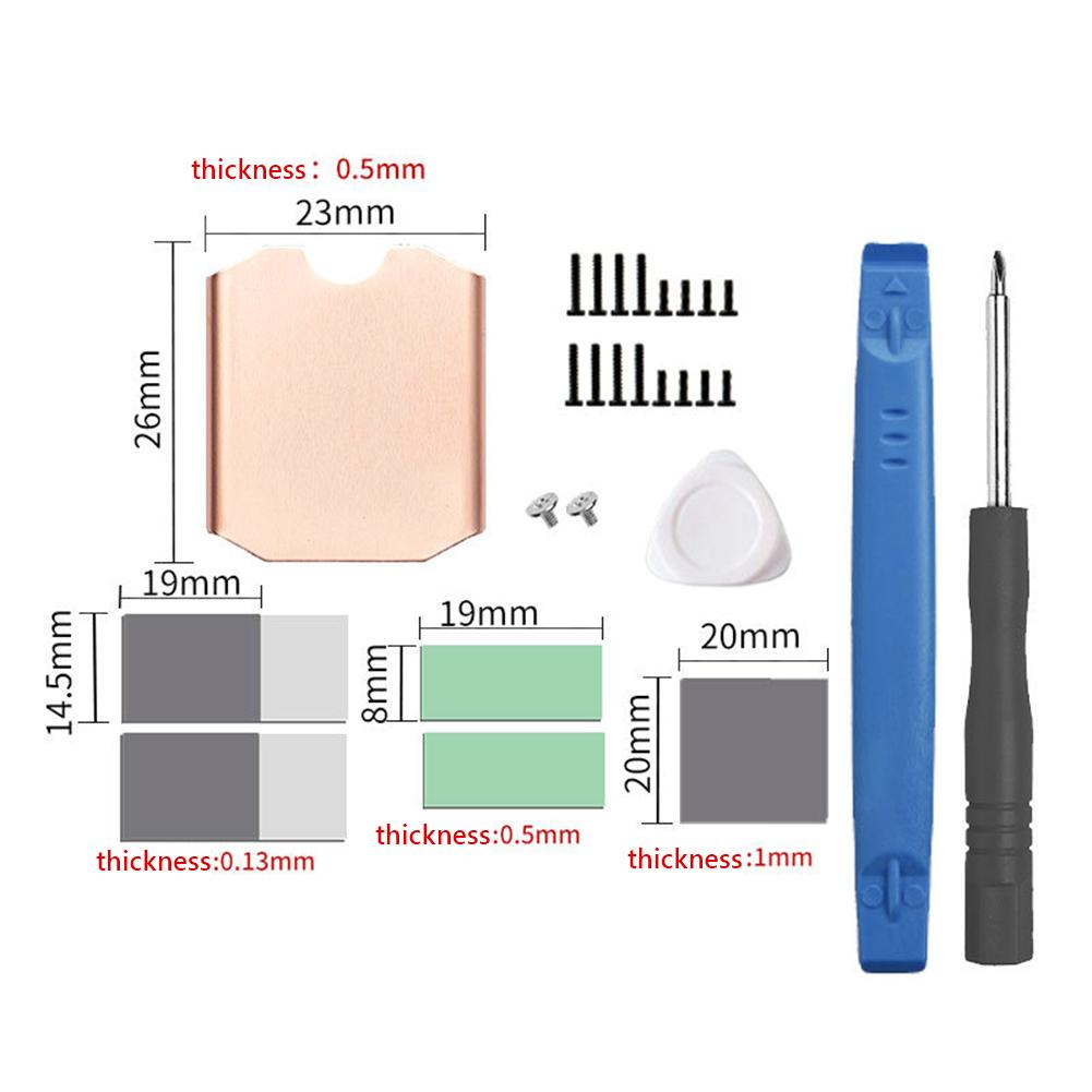 Медный радиатор для охлаждения SSD с термосиликоновой прокладкой, радиатор для охлаждения, аксессуары для игровой консоли Steam Deck M.2 2230 SSD